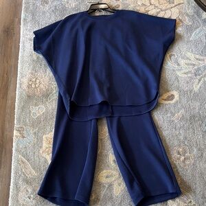 Dear Scarlett Deep Blue Wide Leg Pants Set